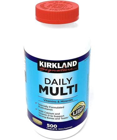 Kirkland Signature Daily Multi Vitamins & Minerals 500 Tablets - 500 Count Pack, Essential Nutrients Supplement - Buy Online on GoSupps.com
