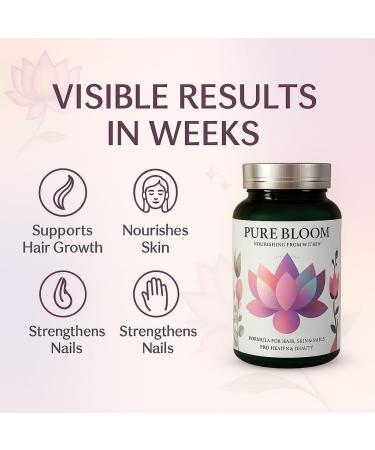 Pure Bloom Biotin 5 000 mcg Hair Skin & Nails Vitamins for Women & Men Supports Stronger Hair Growth Healthier Skin & Nails Vegan Non-GMO Supplement - Buy Online on GoSupps.com