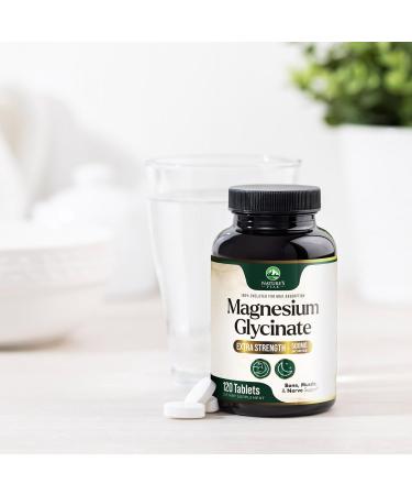 Magnesium Glycinate 500mg - Chelated for Ultra Absorption - Supports Bone Muscle Nerves & Heart Health Nature's Sleep Support Best Magnesium Supplement Pills for Whole Body Support - 120 Tablets 120 Count (Pack of 1) - Buy Online on GoSupps.com
