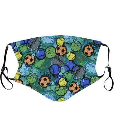 5pcs Children Ball Cute Cartoon Pattern Washable Reusable Adjustable Comfortable Elastic Earloop Face_Mask - Buy Online on GoSupps.com