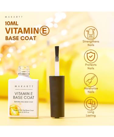 Makartt Vitamin E Base Coat Gel Polish 10ml | Moisturizing Nail Base Coat for UV LED Gel Manicures - Buy Online on GoSupps.com