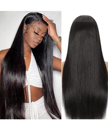 13x6 Lace Front Wigs Human Hair Straight 13x6 HD Lace Front Wigs 12A Bone Straight Hair Glueless Wigs Human Hair Pre Plucked with Baby Hair Transparent Lace Frontal Wigs Virgin Hair Natural Color 22in 22 Inch 13x6 Lace F...