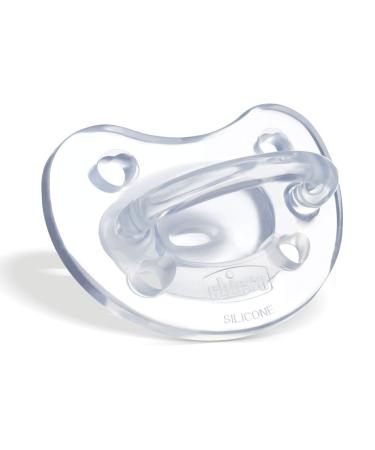 Chicco children's rubber pacifier silicone 6-16 months transparent