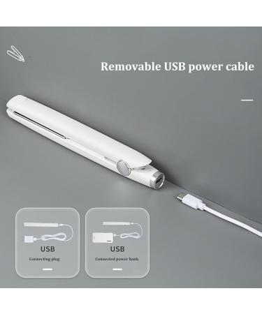 Hair Curler 2 in 1 Hair Styling Tool Purpose Cordless Curling Wand Lightweight Portable Travel Essentiials Hair Waver for Curly Or Straight Hair Straightening and Curling White - Buy Online on GoSupps.com