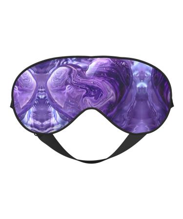 Purple Love Print Unisex Sleeping Eye Mask Soft Comfortable Light-Blocking Eye Mask Black
