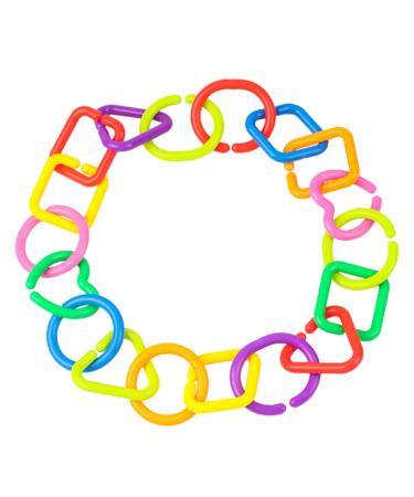 Ibasenice 175 PTH Geometric Chain Buckle Baby Rings Toy - 5 Colorful Toddler Chain Play Set for Crib 5.5x5.5cm - Buy Online on GoSupps.com