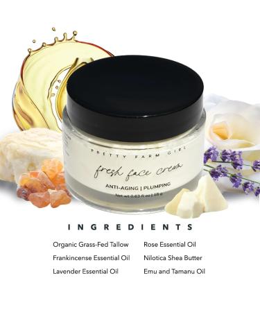 Pretty farm girl Fresh Face Tallow Cream - Anti-Aging & Plumping - Floral & Refreshing Scent - Handmade - All Skin Types - For Around the Eyes Neck and Lips. - Buy Online on GoSupps.com