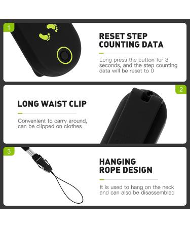 Buy Accurate Electronic Pedometer with Clip - Mini Step Meter for Walking & Hiking | Sustainable Sport Training Accessory - Black B - Buy Online on GoSupps.com