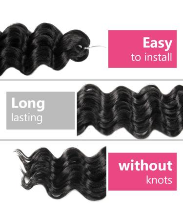 Niseyo NU Short Ocean Wave Crochet Hair 9 Inch 8 Packs - Synthetic Black Wavy Crochet Braids 1B(Natural Black) - Buy Online on GoSupps.com
