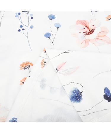 Fall Floral Printed Crochet Trim V Neck Top | Women's Casual Loose Pullover Tee Shirt | Long Sleeve - X-Large - Buy Online on GoSupps.com