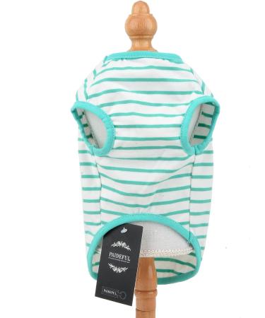 Paidful British Dog Shirt - Striped Cat Vest Soft Cotton T-Shirt for Boys Summer Puppy Clothing Breathable Tank Tops XL (Green) - Chihuahua & Yorkie Fashion - Buy Online on GoSupps.com