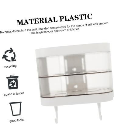 Ciieeo 2pcs Box Storage Box Washcloth Holder Self Draining Soap Dish Wall-mounted Soap Dish Rotating Stand Soap Holder Wall-mounted Soap Stand Glove Box White Double Layer Plastic - Buy Online on GoSupps.com