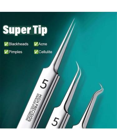 Usiveinborn Blackhead Remover Usiveinborn Tweezers Teppeic Tweezers Usiveinbor Pimple Popper Tool Kit Stainless Steel Professional Facial Blackhead Remover Tweezers 125 Elbow Design (7PCS) - Buy Online on GoSupps.com