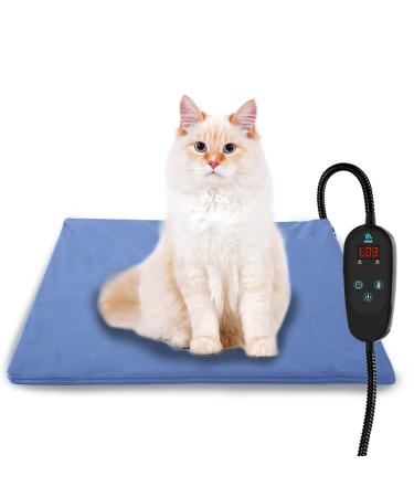 2021 Newest Pet Heating Pad Temperature Adjustment Dog Heating Pad Anti-bite Puppy Heating Pad with Timer Cat Heating Pad Indoor Waterproof Pet Warming Pad Electric Heated Bed Mat for Small/Medium/Large Dog