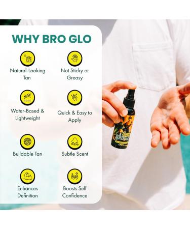 Bro Glo Self Tanner for The Boys - Quick Application Foam Mousse - Easy Sunless Tan For Your Face - Oil Free Water Based for Faster Skin Drying Face Tanner - V.2 - Buy Online on GoSupps.com