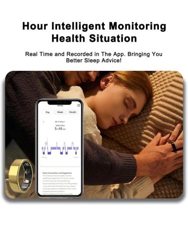 Women Men Smart Ring Health Tracker for Blood Oxygen Sleep Tracking Heart Rate APP Body Temperature Compatible with iOS and Android Long Endurance NFC Wireless Charging(Black (9) - Buy Online on GoSupps.com