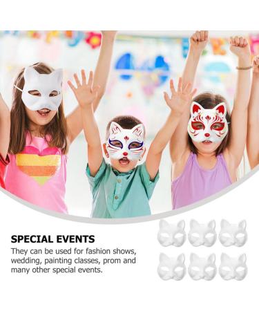 Homoyoyo 6 PCS DIY Cat Masks - Unpainted Paper Mache Masquerade Masks for Halloween Cosplay & Costume Parties - Buy Online on GoSupps.com