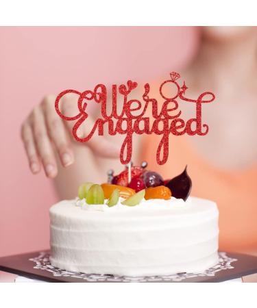 Sleyberoy Our Engaged Cake Toppers - Great for Proposals Weddings Bridal Showers Engagement Party Decorations - Buy Online on GoSupps.com