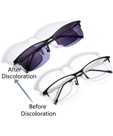 Buy Stylish Reading Glasses - Light Blocking Transition Sunglasses for Men | Multifocus Metal Half Frame Eyeglasses - Buy Online on GoSupps.com