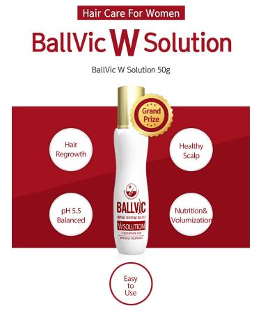 BallVic W Solution Scalp Care Serum with Biotin & Caffeine - Hair Regrowth Treatment for Women - Roll-On Thinning Hair Loss Remedy - 50g - Buy Online on GoSupps.com