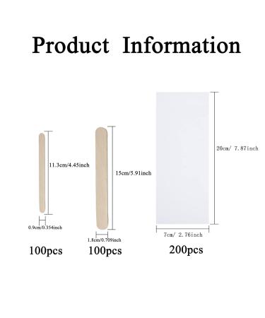 400 Fleece Wax Strips & Wooden Sticks for Hair Removal - Soft Wax Depilatory Kit for Legs Face & Intimate Areas - Buy Online on GoSupps.com