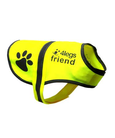 4Legriend dogs safety vest with linen fastening ring 5 sizes - high visibility for outdoor activities day and night keeps the dog visible safe from cars and hunting accidents (m) yellow M - Buy Online on GoSupps.com
