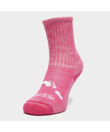 Bridgedale Unisex Kids Hike All Season Merino Comfort Boot Socks - J. Medium (NO VAT) in Rose | International Shipping Available - Buy Online on GoSupps.com