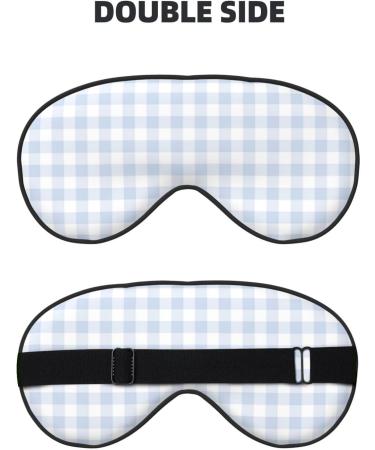 Blue Checkboard Sleep Eye Mask - Soft Elastic Blindfold for Comfortable Night Sleeping & Travel - Buy Online on GoSupps.com