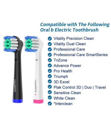 16 Pack Precision Replacement Brush Heads - Oral B Braun Compatible Electric Toothbrush (8 White & 8 Black) - Buy Online on GoSupps.com