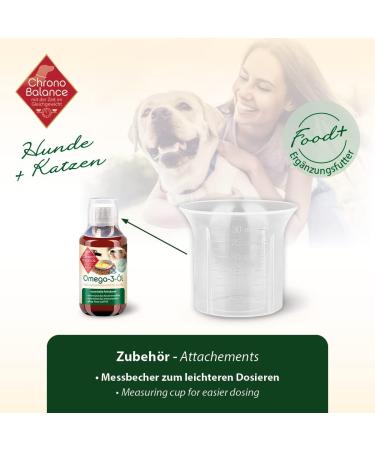 ChronoBalance Omega-3 Flaxseed and Salmon Oil for Dogs Natural Food Supplement Nourishes Skin and Coat and Supports the Immune System with Measuring Cap (100 ML) - Buy Online on GoSupps.com