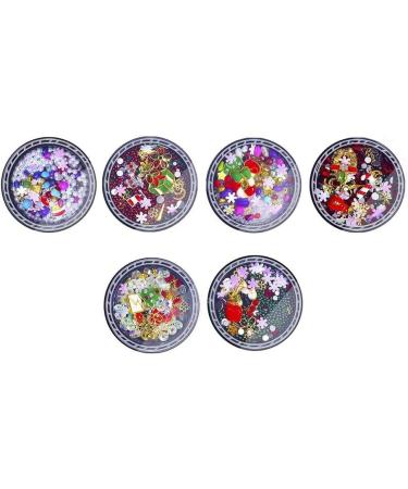 6 Boxes Christmas Nail Art Ornaments Metal Nail Studs Gem Nail Art Supplies 3d Diamonds Nail Art Christmas Nail Art Rhinestone Flower Nail Rhinestones Decorations Manicure - Buy Online on GoSupps.com