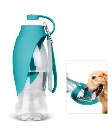 TIOVERY Dog Water Bottle, Portable Pet Water Dispenser Feeder Leak Proof with Drinking Cup Dish Bowl for Outdoor Walking, Hiking, Travel, 20OZ Water Bottle Fit for Small to Large Dogs and Cats Blue