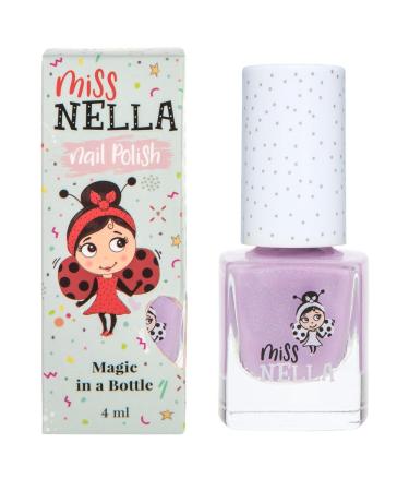 Miss Nella BUTTERFLY WINGS Safe Lilac Nail Polish for Kids Non-Toxic & Odor Free Formula for Children and Toddlers Natural Water Based for Easy Peel Off