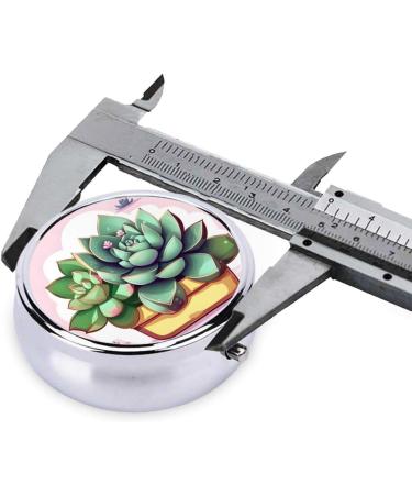 Cartoon Succulents Round Pill Box Organizer | 3 Compartment Portable Travel Pill Box for Easy Travel - Buy Online on GoSupps.com