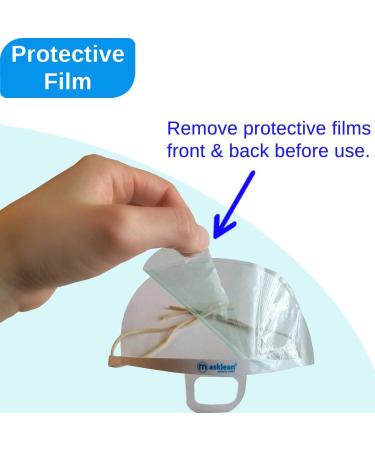 Masklean 1 Box(5 Masks w/ Pouch) Clear Transparent Sanitary Mask Anti-Fog Face Mouth Shield Spit Guard Reusable Permanent makeup microblading catering - Buy Online on GoSupps.com
