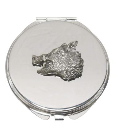 Boar Head Compact Mirror Handbag Gift With Free Engraving 34