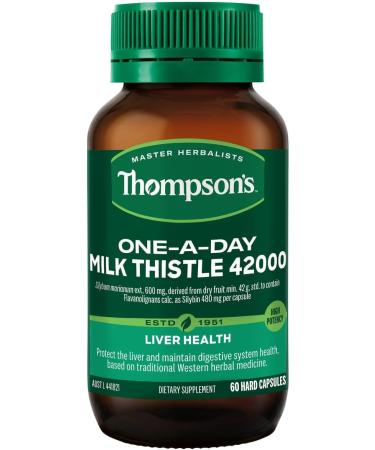 Thompsons Milk Thistle 42 000 Helps Liver Function 60 Capsules - Buy Online on GoSupps.com