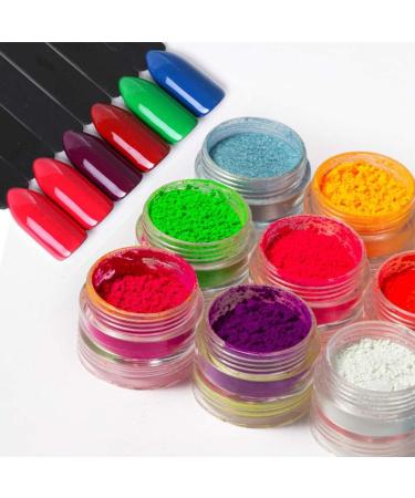 Prreal 24 Color Pigment Nail Powder - Iridescent Glitter & High-Gloss Halo Powder for Stunning 3D Nail Art | International Shipping Available - Buy Online on GoSupps.com