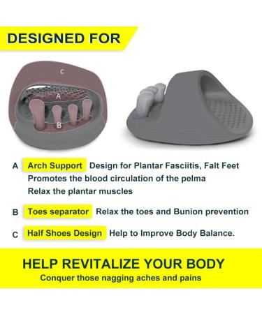 Arch Support Slippers for Plantar Fasciitis Relief | Bunion Corrector & Toe Separators | New Arrival in Gray - Buy Online on GoSupps.com