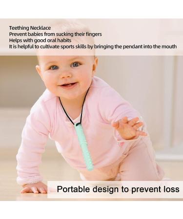 5pcs Baby Chew Necklace Silicone Sensory Necklace for Kids with ADHD Autism Anxiety - Mint Green - Buy Online on GoSupps.com