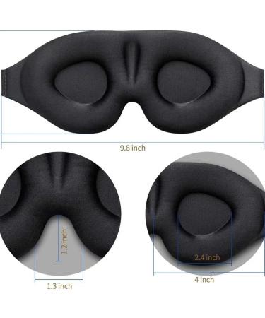 Hcirjhie Sleep Mask Covers The Eyes at Night for Women and Men. Sleep Mask Light Blocking Comfortable and Soft. Adjustable Strap Eye Mask for Airplane Travel (Black) - Buy Online on GoSupps.com
