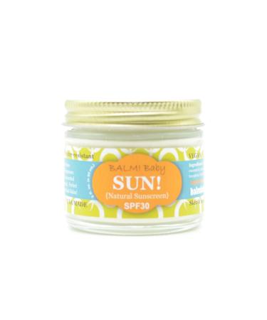 BALM! Baby All Natural Sunscreen SPF 30 - Made in USA! (2 Ounce - Glass Jar) 2 Ounce (Pack of 1)