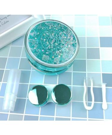 Bling Stars Colored Contact Lens Case with Mirror - Portable & Cute Travel Carry for Teen Girls and Women in Green - Buy Online on GoSupps.com