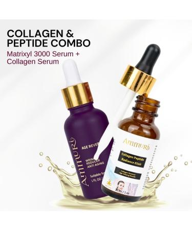 Ammuri Advanced Antiaging and Collagen Peptide Serum Duo Moisturizing and radiant skin care set Reduces fine lines wrinkles and dark spots Vegan lightweight and - Buy Online on GoSupps.com