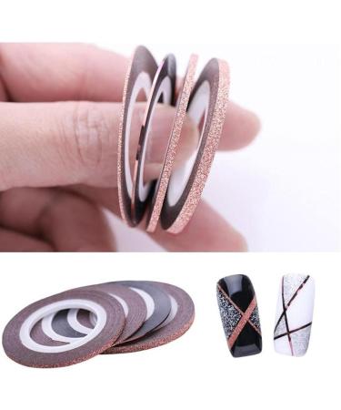 Pinicecore Nail Striping Tape Set - 4 Pcs Rose Gold Glitter 1mm 2mm 3mm for DIY Nail Art Decorations - Buy Online on GoSupps.com