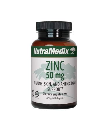 NutraMedix Zinc Immune Skin and Antioxidant Support 50 mg 60 Vegetarian Capsules - Buy Online on GoSupps.com