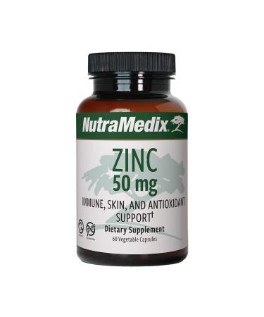 NutraMedix Zinc Immune Skin and Antioxidant Support 50 mg 60 Vegetarian Capsules