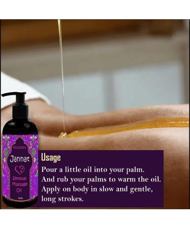 Jannat's Aromatic Bliss Massage Oil - All-Natural Mood Booster with Jojoba & Almond - 16 oz for Romantic Nights & Relaxation - International Shipping Available - Buy Online on GoSupps.com