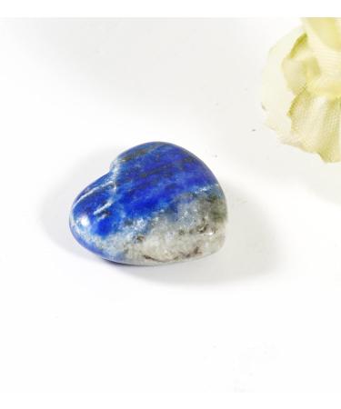 Lapis Lazuli Healing Crystal Heart Stone - Mini Love Pocket Stone for Stress Relief and Meditation - 20mm Tumbled Worry Stone - Reiki Therapy Home Decor - 1Pcs - Buy Online on GoSupps.com