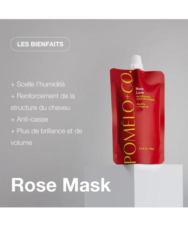 Pom lo+Co. 99.4% Natural Anti-Frizz Mask for up to 30 Shampoos for Very Dry Hair Hair Care for Broken Hair Treatment for Blonde Hair Rose Love / 100 ml - Buy Online on GoSupps.com